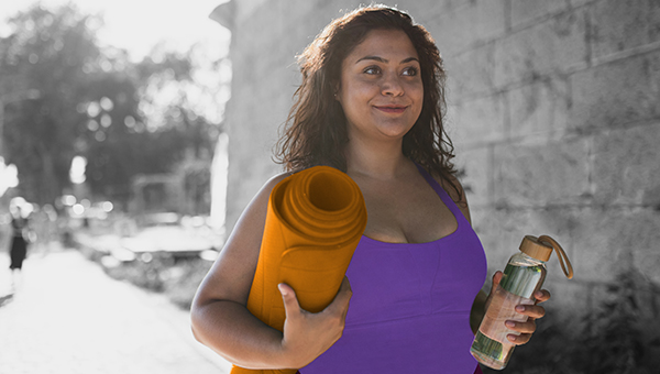 woman going to yoga