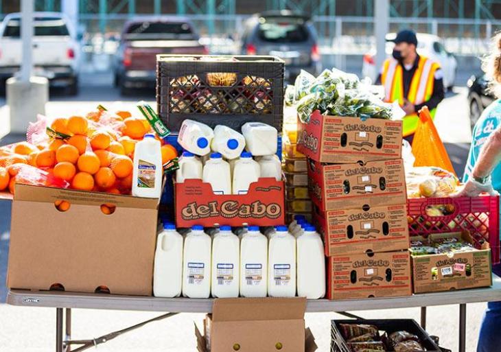 groceries on a table